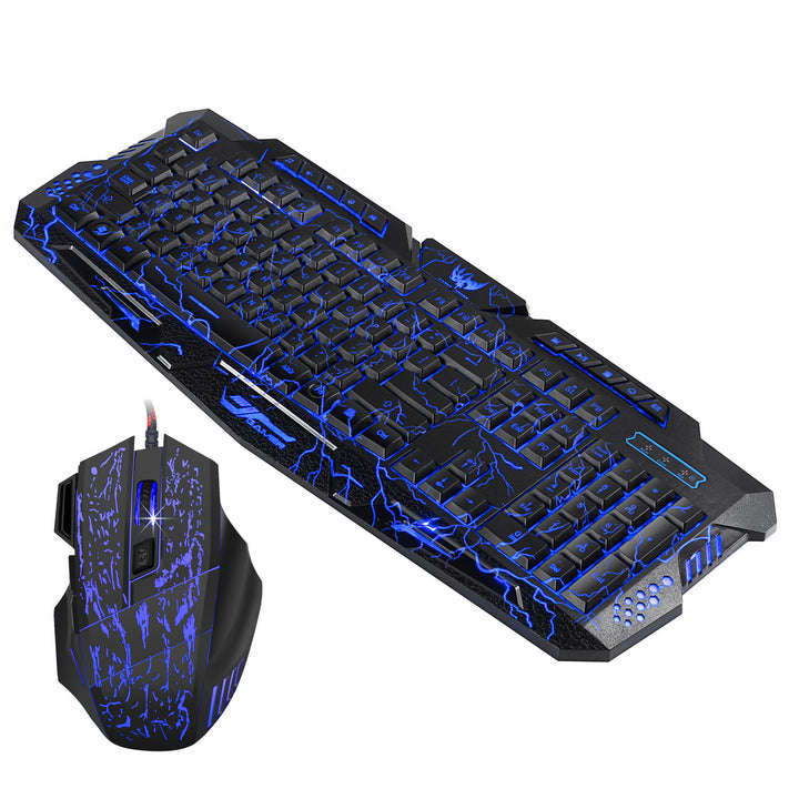 Colorful Backlit Gaming Mouse And Keyboard Set