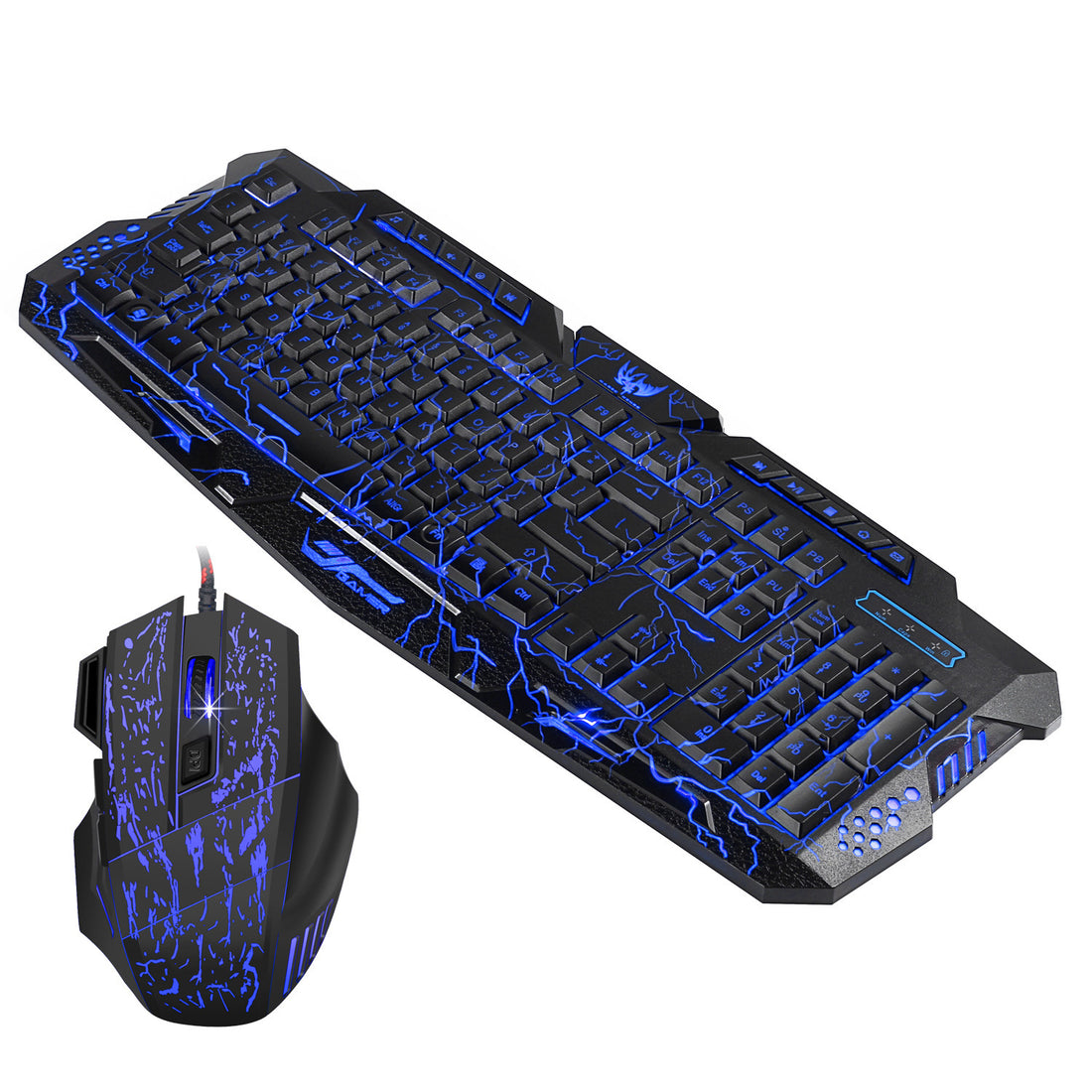 Colorful Backlit Gaming Mouse And Keyboard Set