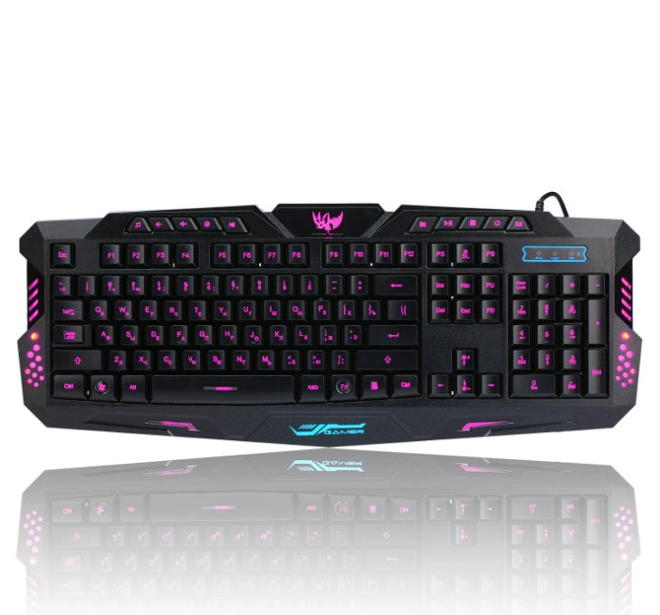 J10 tricolor backlight wired gaming keyboard