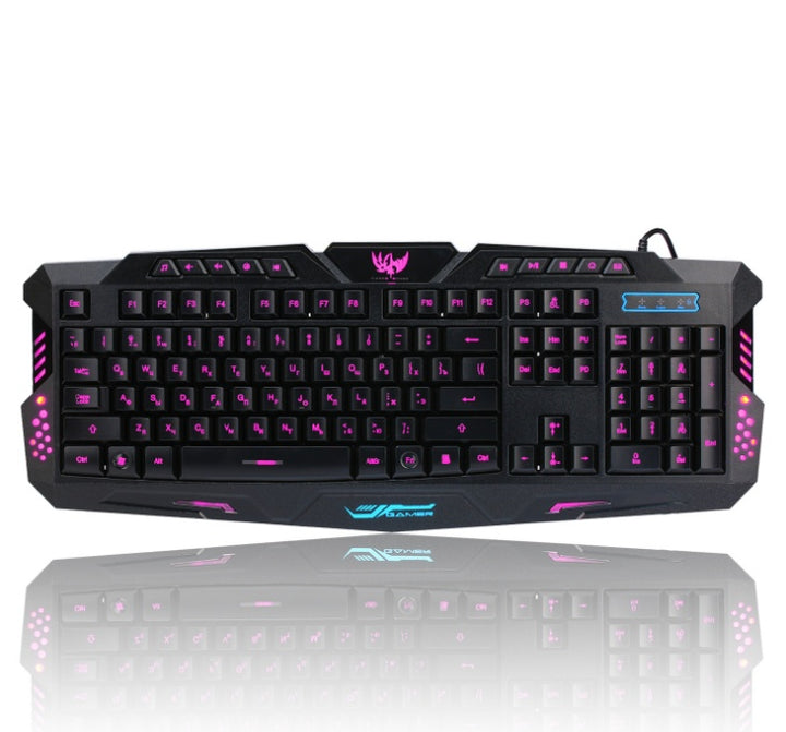 J10 tricolor backlight wired gaming keyboard