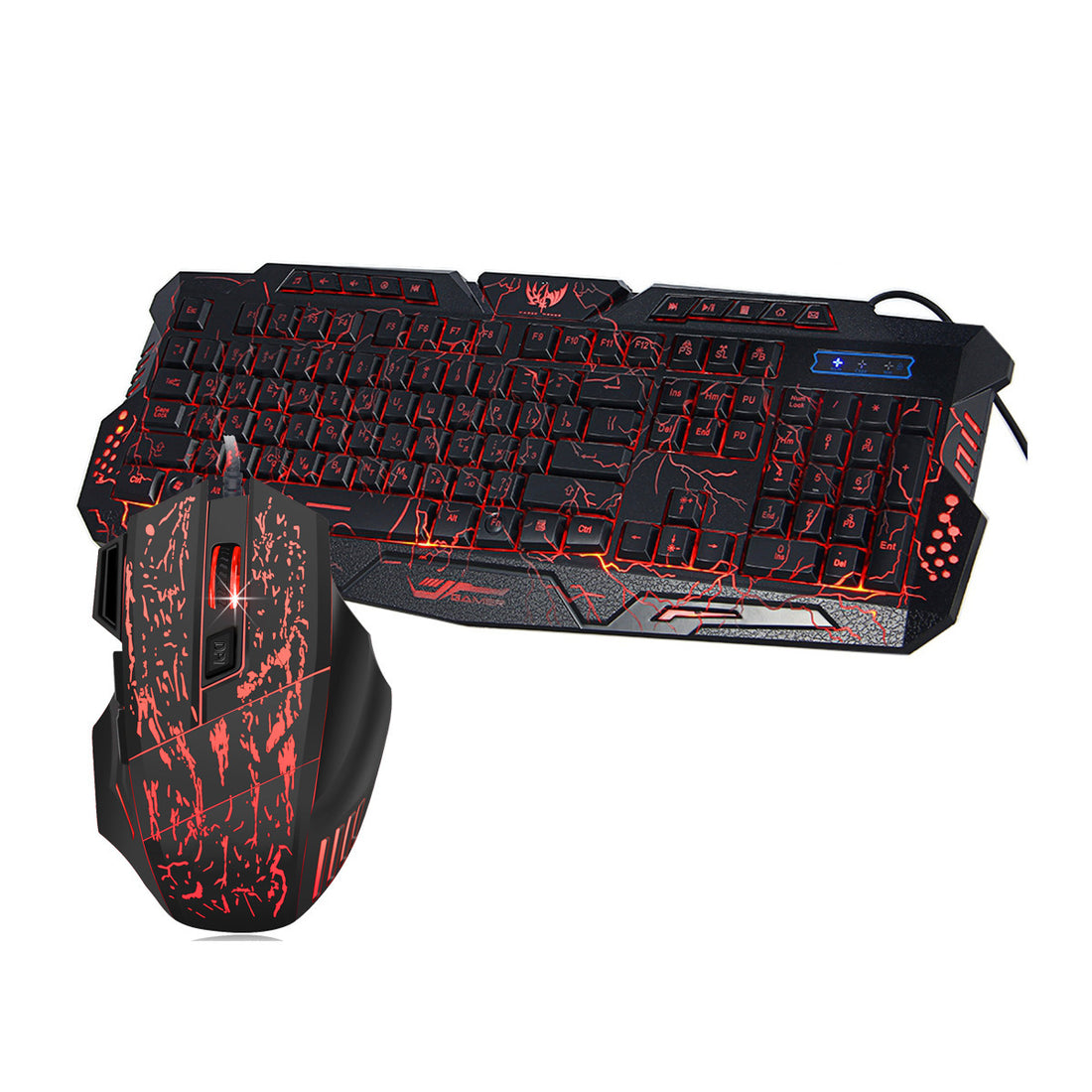 Colorful Backlit Gaming Mouse And Keyboard Set